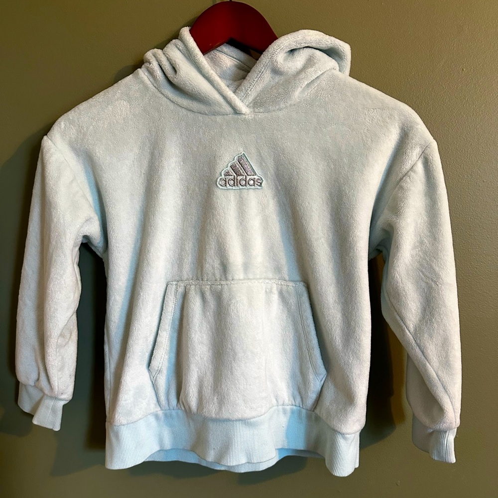 Adidas Light Blue Hoodie - Super Soft (7/8)